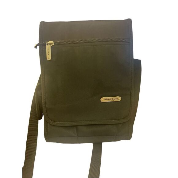 Travelon Handbags - Travelon Womens Black Crossbody Organizer Purse Travel 7 x 9.25 x 2.5 Adj Strap